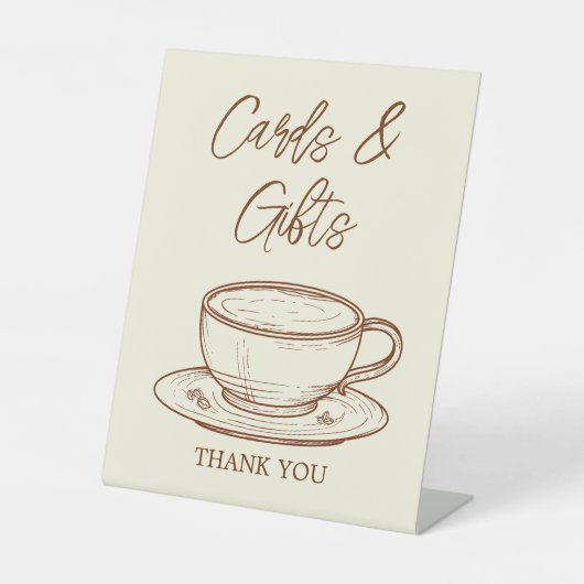 Rustieke koffiebeker Kaarten en geschenken Reclamebord Met Voetstuk (Voorkant)