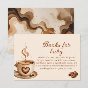 Rustieke koffieboeken voor baby shower informatiekaartje
