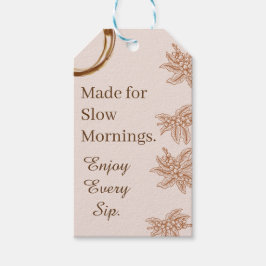 Rustieke koffiecadeautag Soms Morgen quote Cadeaulabel