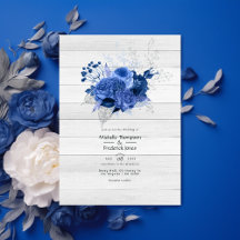 Rustieke Koninklijk Blauwe & Zilveren Bloemachtige