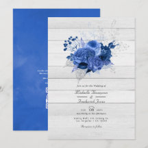 Rustieke Koninklijk Blauwe & Zilveren Bloemige QR 