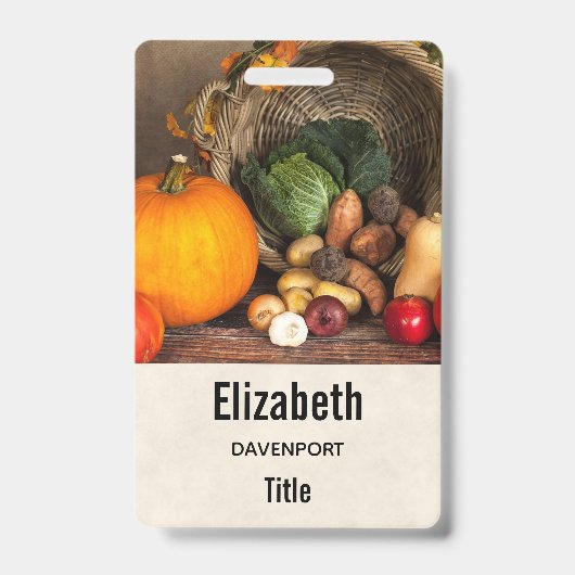 Rustieke kooktafel Oogstfeest Badge (Voorzijde)