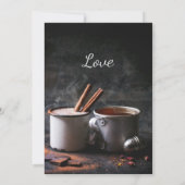 Rustieke kop thee en warme chocolademelk bruiloft kaart (Achterkant)