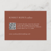 Rustieke Koper QR Code Editoriale Moderne Huwelijk RSVP Kaartje (Voorkant)