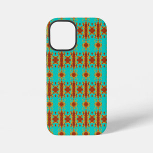 Rustieke Koper Rood Turkoois Groen Patroon iPhone 12 Mini Hoesje
