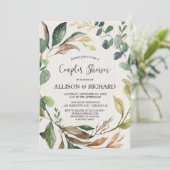 Rustieke koppels baby shower genderneutraal groen kaart (Staand voorkant)