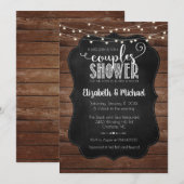 Rustieke koppels Douche Uitnodiging (Voorkant / Achterkant)