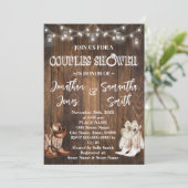 Rustieke Koppels Douche Western Land Schuur Bruilo Kaart (Staand voorkant)