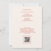 Rustieke Koraal Bloemen Boeket Bruiloft QR Code TL Kaart (Achterkant)