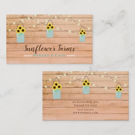 Rustieke koraal hout verlichting & metselaar zonne visitekaartje (Voorkant / Achterkant)