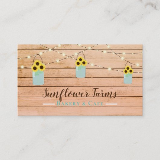 Rustieke koraal hout verlichting & metselaar zonne visitekaartje (Voorkant)