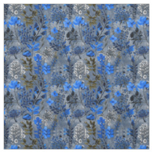 Rustieke Kordate Navy Blauwe Botanische Vintage Bl Stof