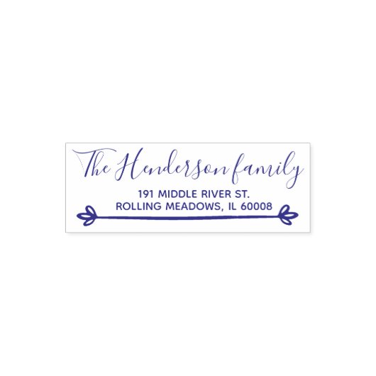 Rustieke korte familienaam Retouradres Zelfinktende Stempel (Design)