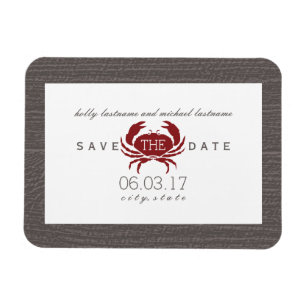 Rustieke krab Bewaar de datum magneet