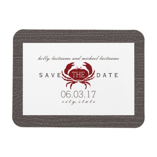 Rustieke krab Bewaar de datum magneet (Horizontaal)