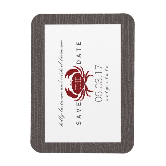 Rustieke krab Bewaar de datum magneet (Verticaal)