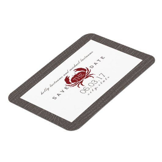Rustieke krab Bewaar de datum magneet (Linkerzijde)