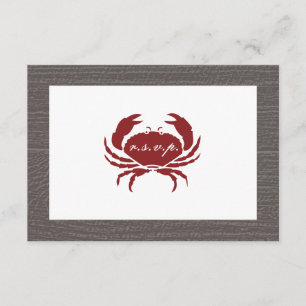Rustieke krab bruiloft RSVP Kaartje