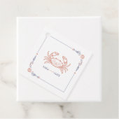 Rustieke krab strand bruiloft bedankjes labels (In situ)