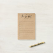 Rustieke Kraft Aankruislijst Takenlijst Post-it® Notes (Op bureau)