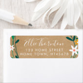 Rustieke Kraft Achtergrond Script Naam Retouradres Etiket (Insitu)