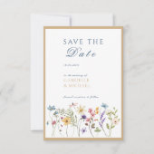 Rustieke Kraft Aquarel Bloemen Bewaar de Datum Save The Date (Voorkant)