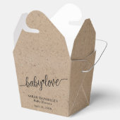 Rustieke Kraft Baby Love Custom Take Out Bedankdoosjes (Geopend)