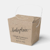 Rustieke Kraft Baby Love Custom Take Out Bedankdoosjes (Voorkant Zijde)
