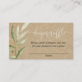 Rustieke kraft baby shower luier verloting kaarten
