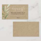 Rustieke kraft baby shower luier verloting kaarten (Voorkant / Achterkant)