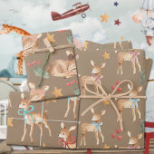 Rustieke Kraft Baby's eerste kerst rendieren feest Inpakpapier Vel