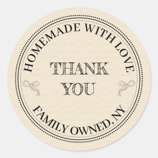 Rustieke Kraft Bedanklabel Ronde Sticker (Voorkant)