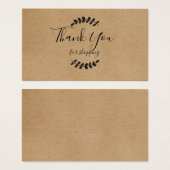Rustieke Kraft Bedankt voor uw aankoop kaart (Voorkant /achterkant)