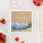 Rustieke Kraft Berg Wilde Bloem Bruiloft Servet (Insitu)