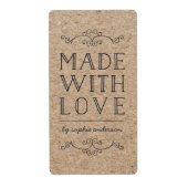 Rustieke Kraft bloeit gemaakt met liefde Etiket (Voorkant)