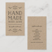 Rustieke Kraft bloeit handgemaakt met liefde Visitekaartje (Voorkant / Achterkant)