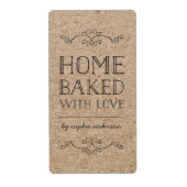 Rustieke Kraft bloeit thuis gebakken met liefde Etiket (Voorkant)