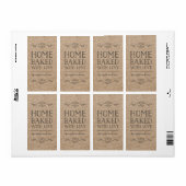 Rustieke Kraft bloeit thuis gebakken met liefde Etiket (Full Sheet)