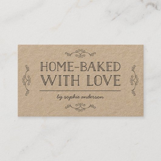 Rustieke Kraft bloeit thuis gebakken met liefde Visitekaartje (Voorkant)