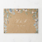 Rustieke Kraft Bloem Wilde Bloemen Foto Bruiloft Drieluik Uitnodiging (Cover)