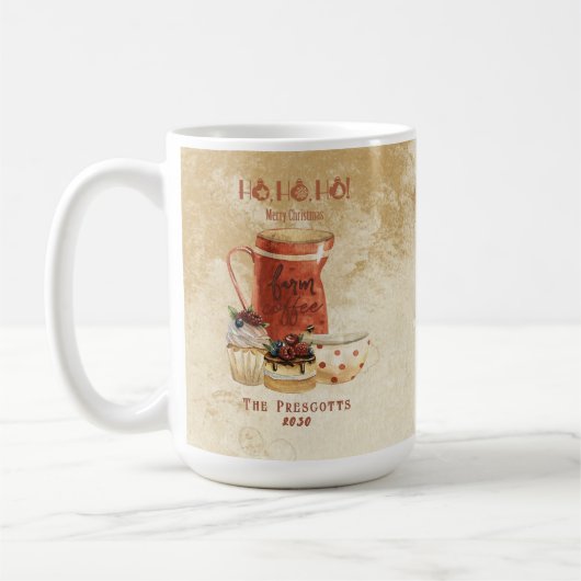  rustieke kraft boerderij kerst koffiemok (Links)