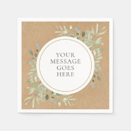 Rustieke Kraft Boho Eucalyptus Groene Huwelijk Servet