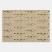 Rustieke Kraft Brown Signature Script Inpakpapier Vel (Voorkant)