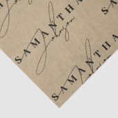 Rustieke Kraft Brown Signature Script Tissuepapier (Detail)