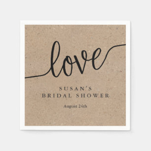Rustieke Kraft Bruiloft Bridal Shower Persoonlijk Servet