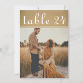 Rustieke Kraft Bruiloft Foto Tafel Nummer Kaart (Achterkant)