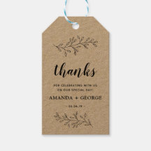 Rustieke kraft bruiloft gunst cadeau Label bedankt