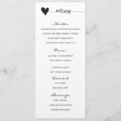 Rustieke kraft bruiloft Menu hart kalligrafie (Voorkant)