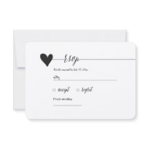 Rustieke Kraft bruiloft RSVP, hart kalligrafie