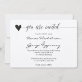 Rustieke Kraft bruiloft uitnodiging, hart kalligra Kaart (Voorkant)